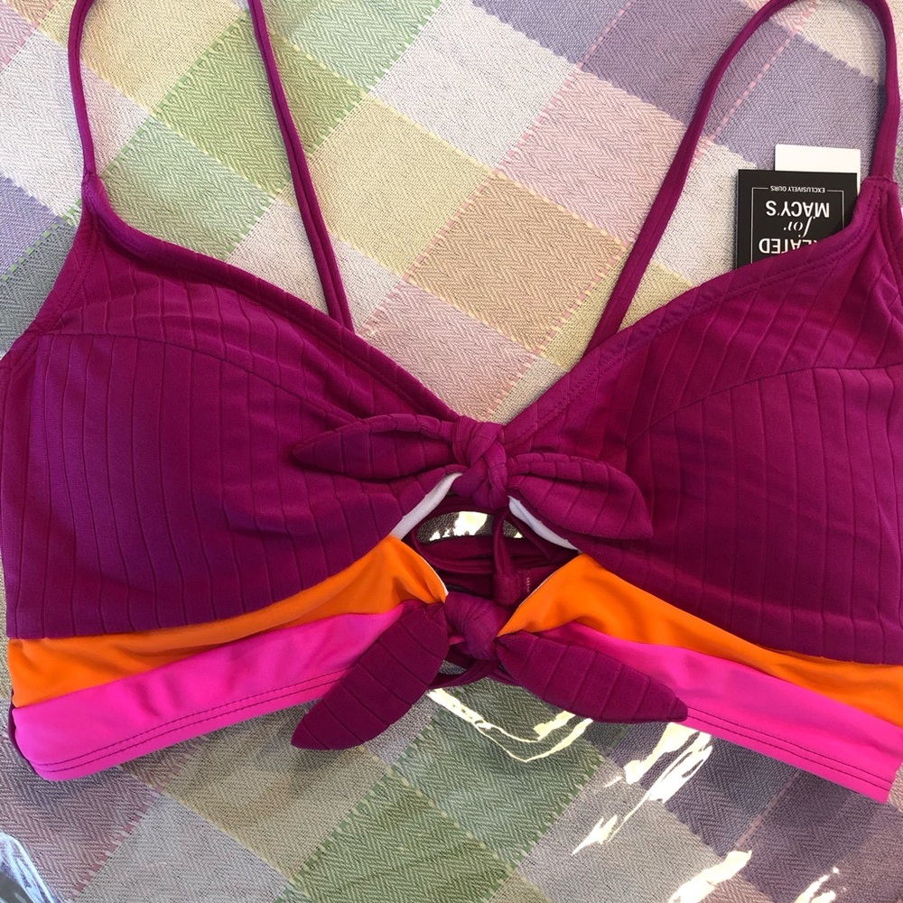 Salt & Cove Plum Wine Swim Top Size XL